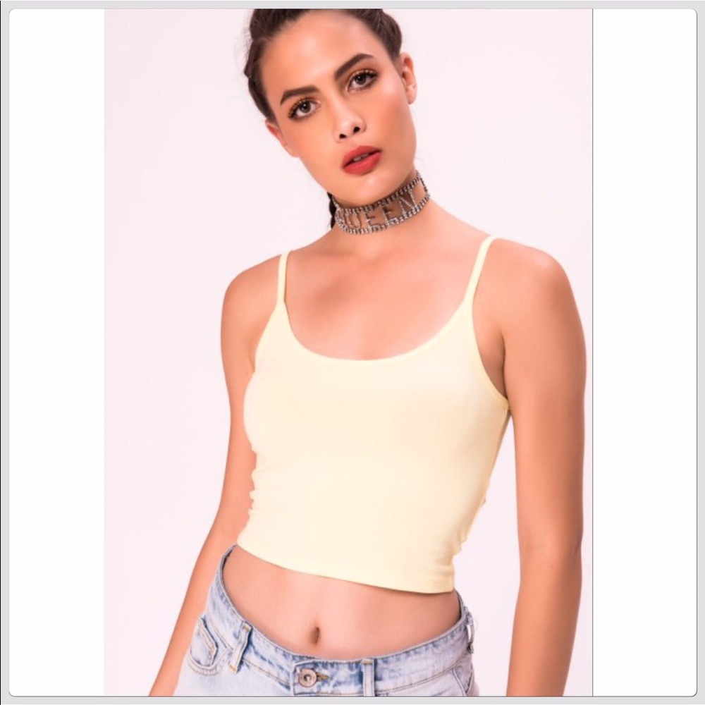 Yellow Cami Crop Cotton Top Size S